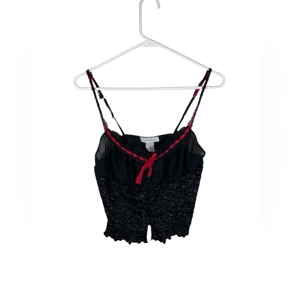 Maidenform Vintage Black & Red Velvet Y2K camisole